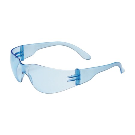 Pip Rimless Safety Glasses with Light Blue Temple, Light Blue Lens and Anti-Scratch Coating 250-01-5503